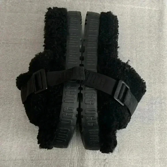 [US8]UGG  Black TREADLITE WOOL Lined Platform Sandal - Picture 5 of 8